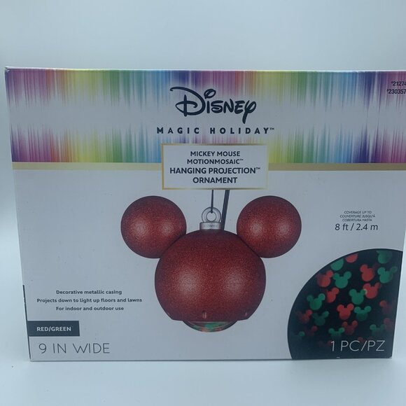 Disney Magic Holiday Mickey Mouse MotionMosaic Hanging Projection Ornament 9 “ - Picture 2 of 7